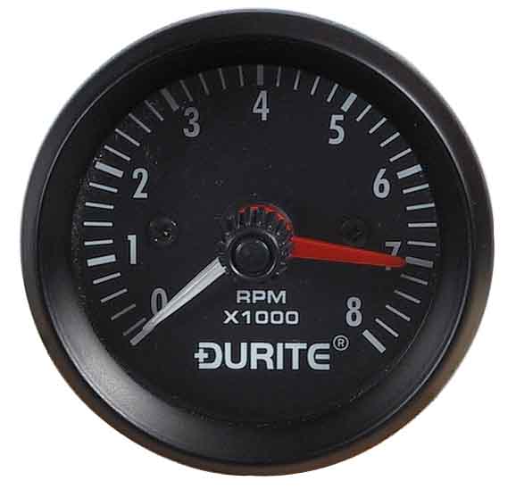 Tachometer 0-8000rpm 52mm 12 volt