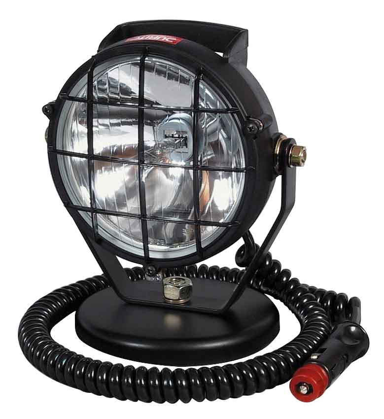 Black plastic spot lamp with magnetic base